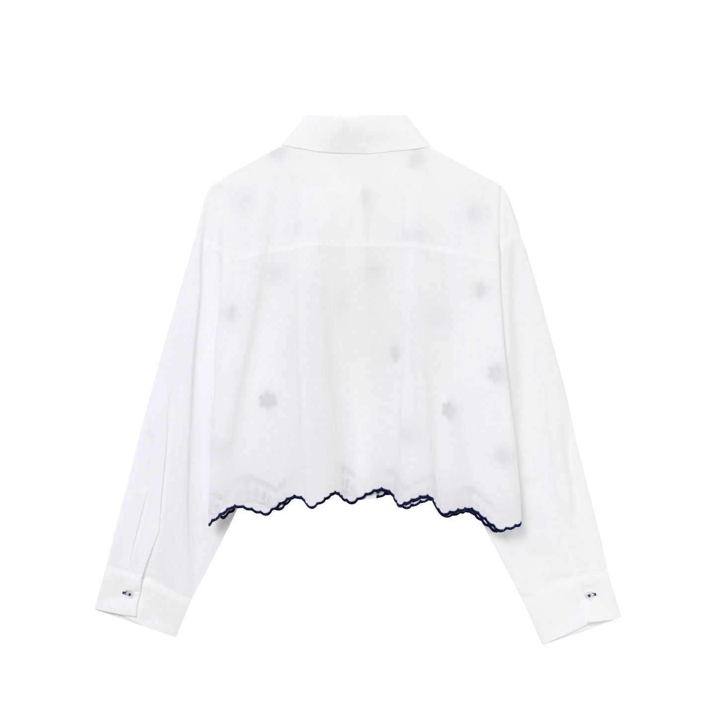 European And American Street Fashion Long Sleeve Embroidered Solid Color Shirt