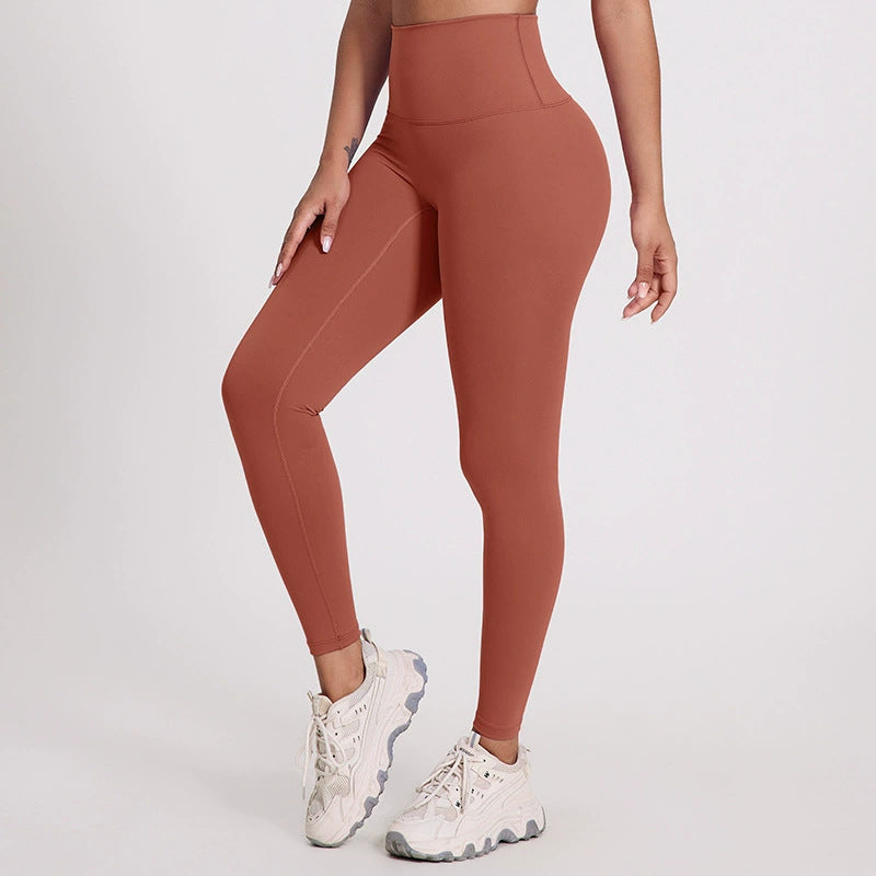 European And American Bright Yoga Pants Outer Wear Nude Feel Hip Lifting