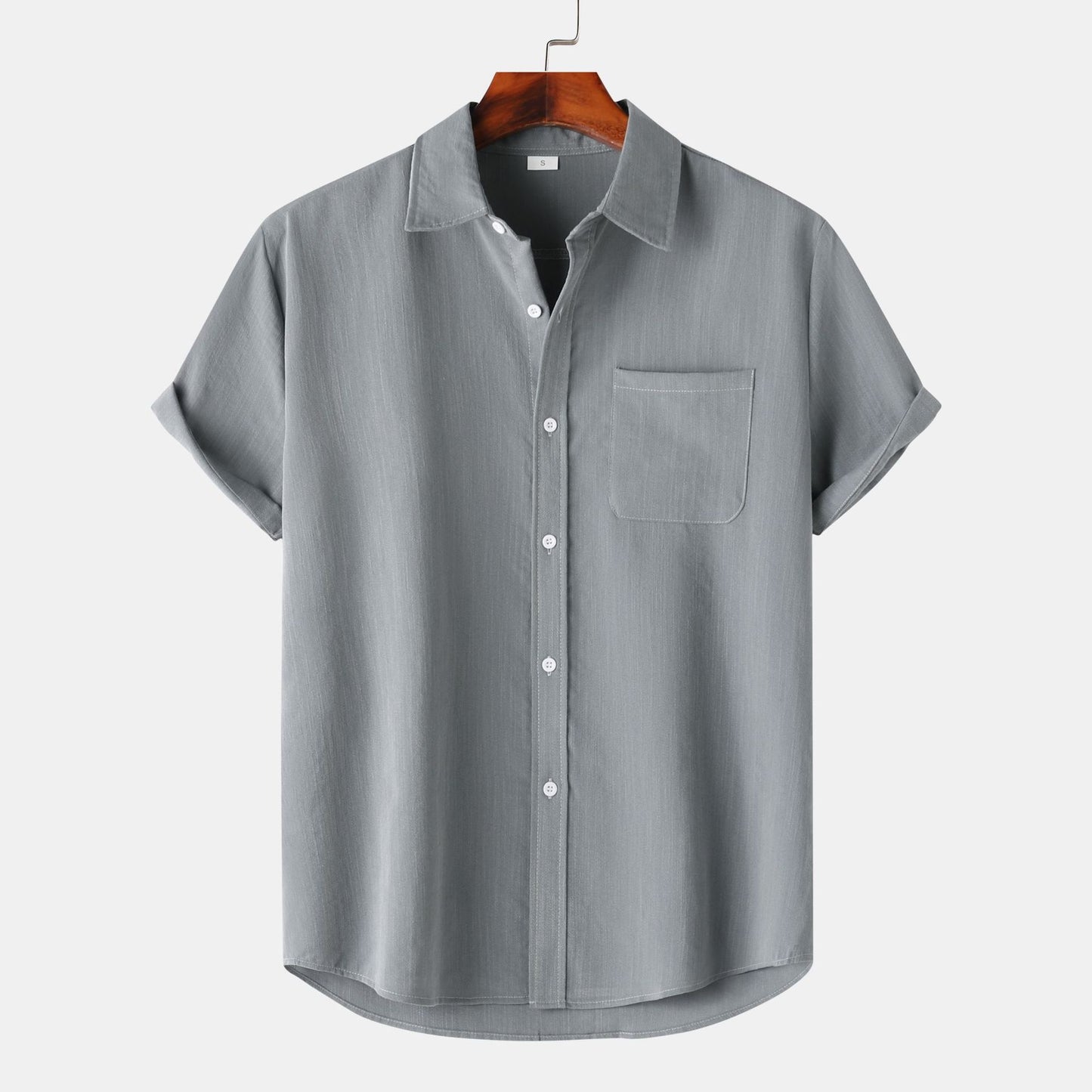 European And American Summer Short Sleeve Casual Cardigan Men's Shirt