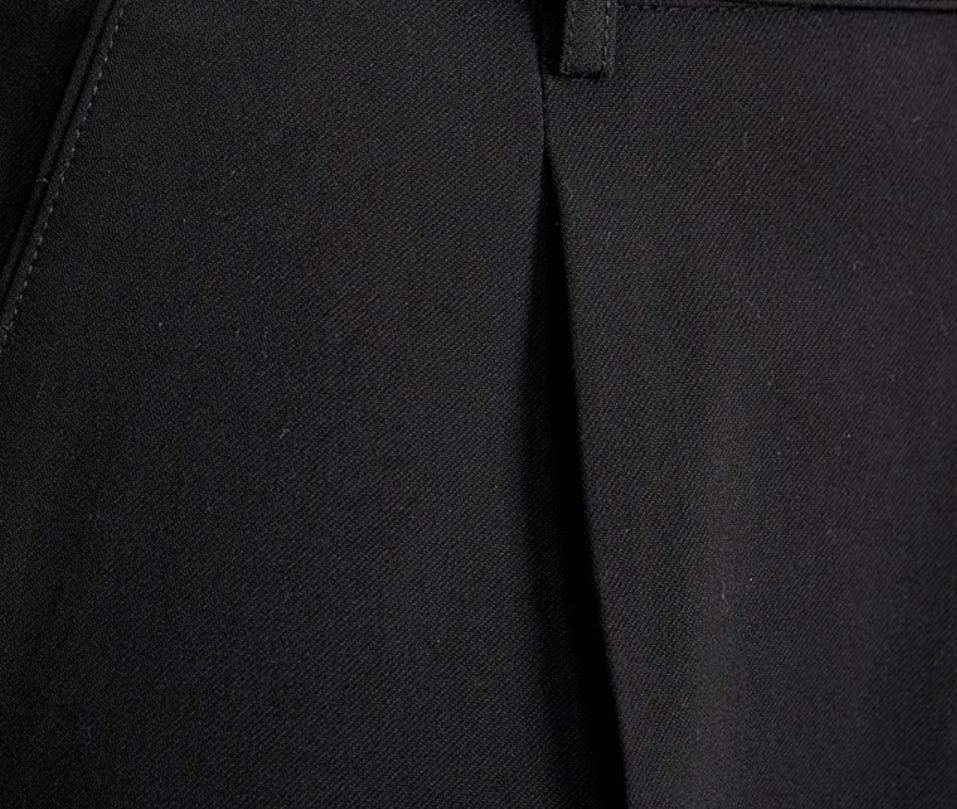 High Waist Baggy Straight Trousers Gentry Non-ironing Trousers