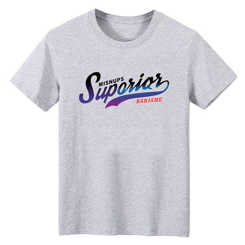 Men's Short-sleeved T-shirt Summer Ice Silk Casual Print Top