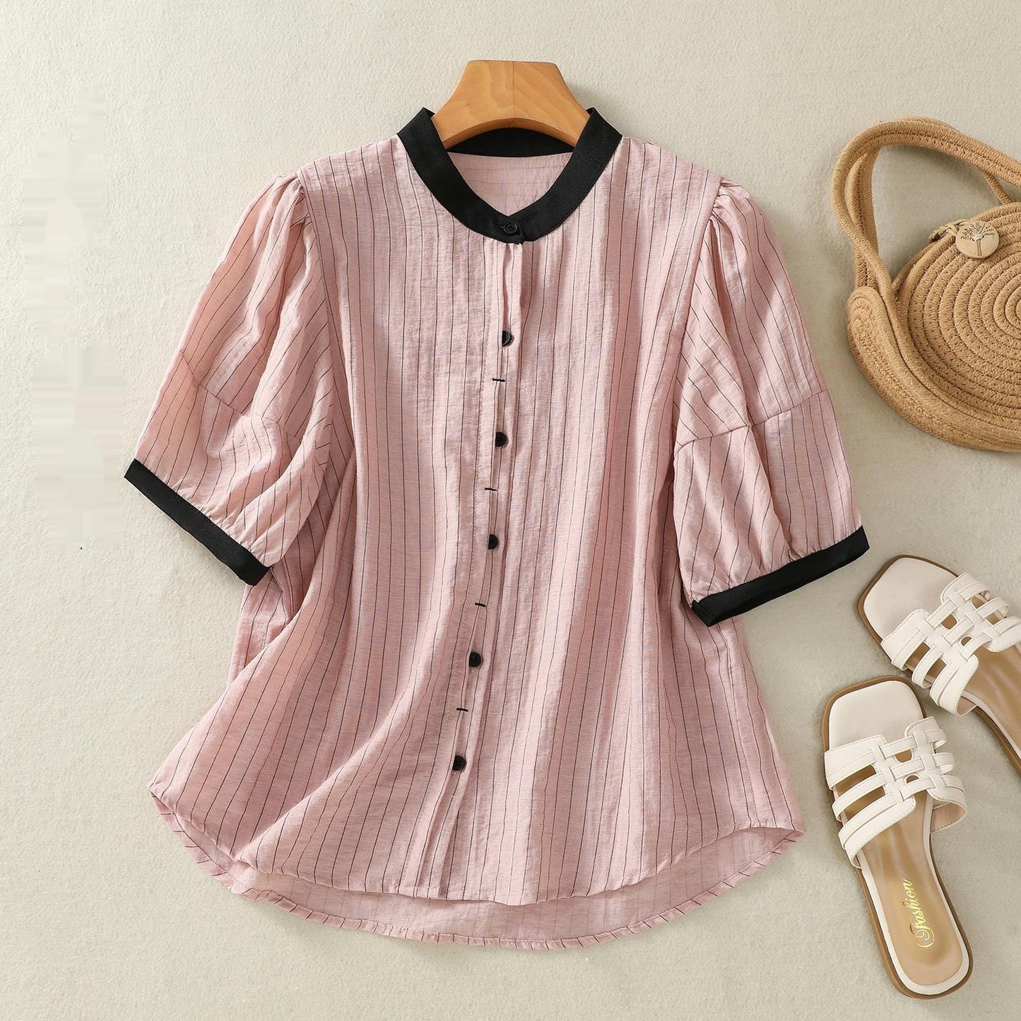 Summer Loose Youthful-looking Chic Puff Sleeve Small Shirt Top