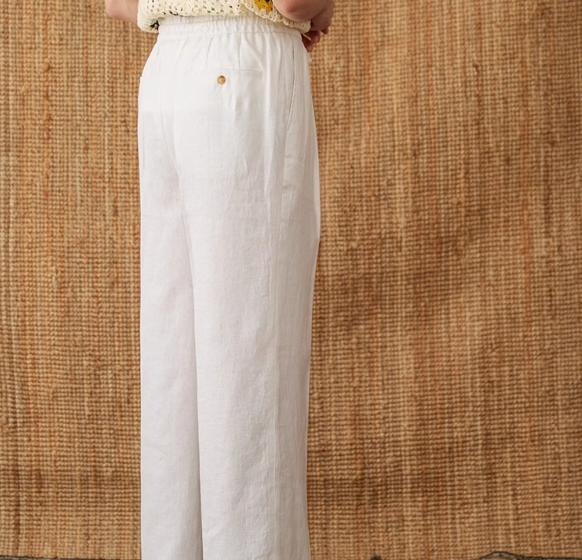 Loose High Waist Lace-up Trousers With An Elasticated Waist Casual Breathable Old Money Style Trousers
