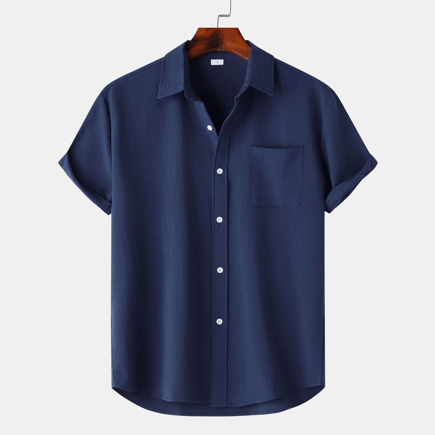 European And American Summer Short Sleeve Casual Cardigan Men's Shirt