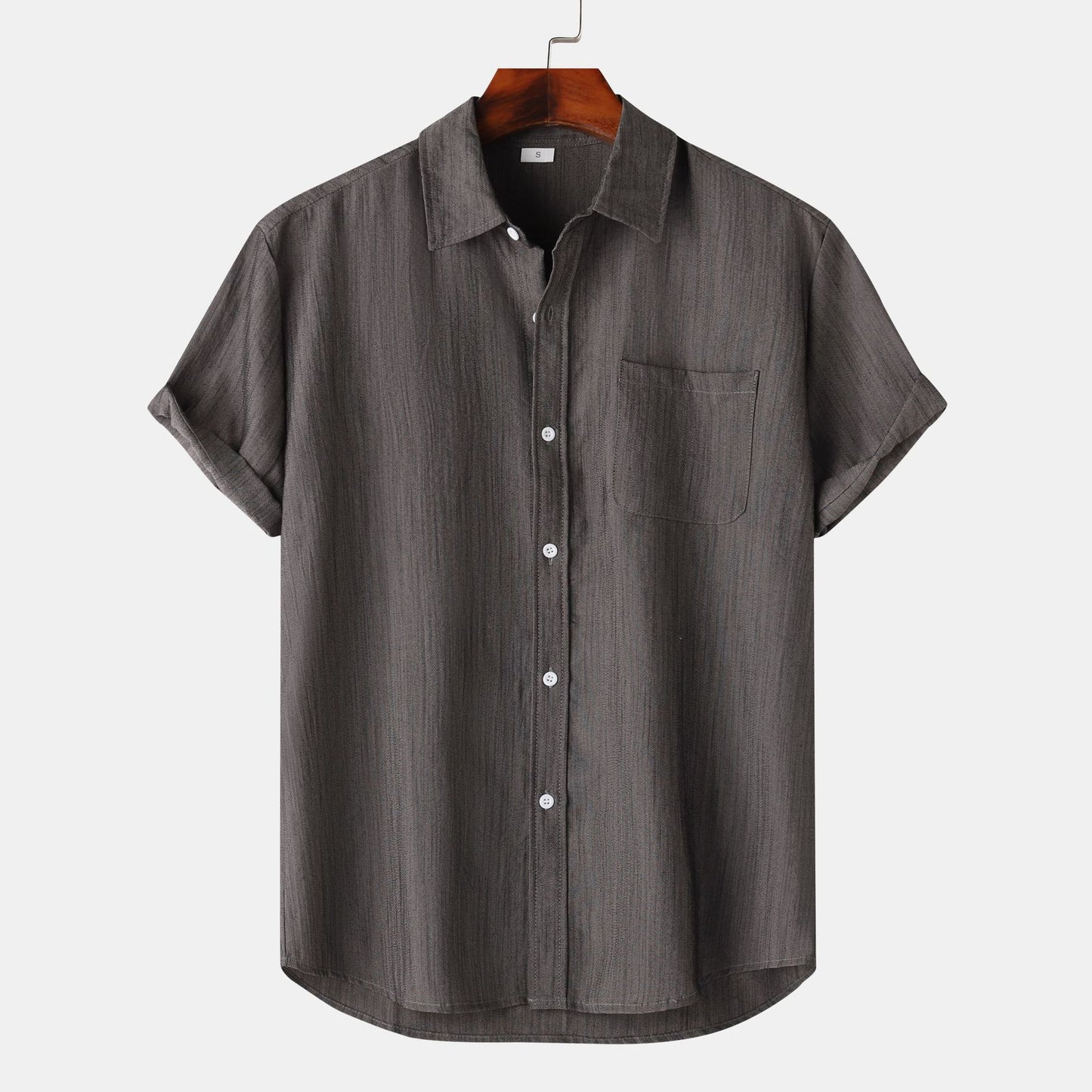 European And American Summer Short Sleeve Casual Cardigan Men's Shirt