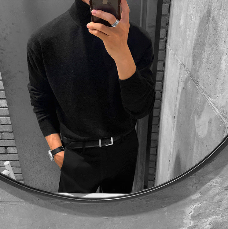All-match Bottoming Shirt For Men Mock Neck Sweater