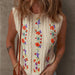 Fashion Floral Embroidered Knitted Vest For Women New Niche Retro Outerwear Sleeveless Top For Women