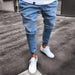 Mens Stretchy Ripped Biker Jeans