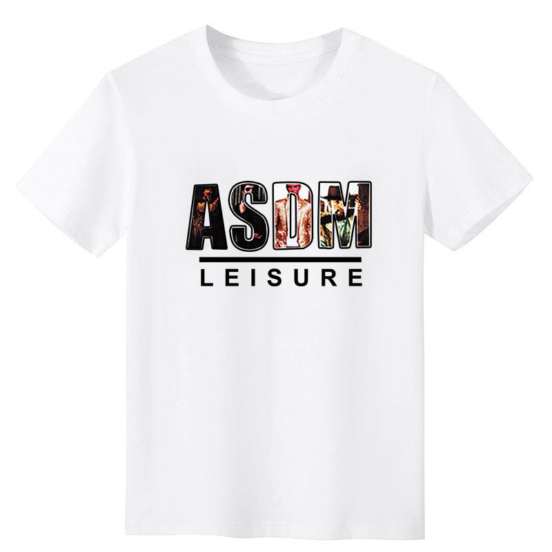 Men's Short-sleeved T-shirt Summer Ice Silk Casual Print Top