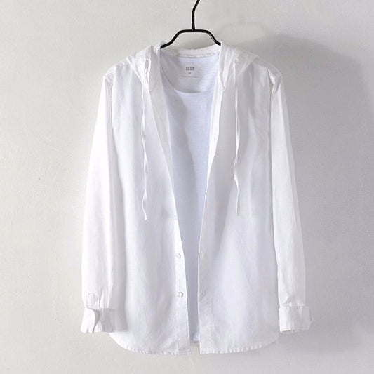 Mens Long Sleeve Shirt A Loose Fitting Striped Hoodie Style Shirt Or Jacket