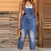 Women's Clothing Fashion Casual Siamese Suspender Jeans Women