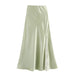 One-side Lace Satin Fishtail Skirt Long Skirt