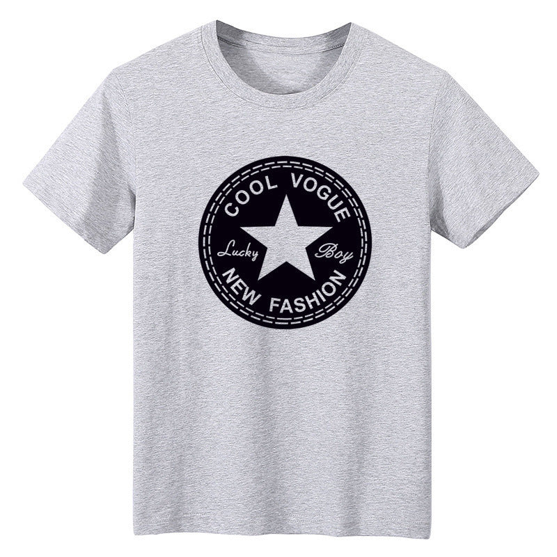 Men's Short-sleeved T-shirt Summer Ice Silk Casual Print Top