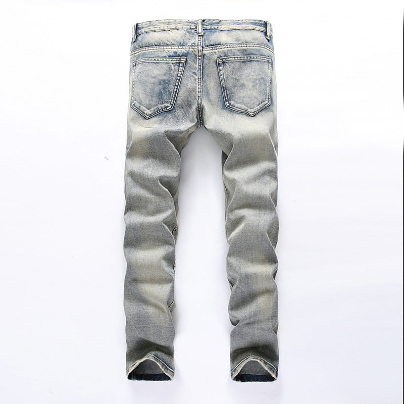 Ripped Jeans Men's Straight Slim Fit