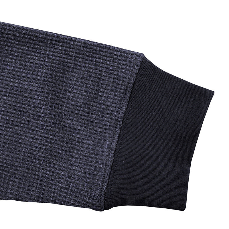 Men's Long-sleeved Waffle Essential Bottoming T-shirt