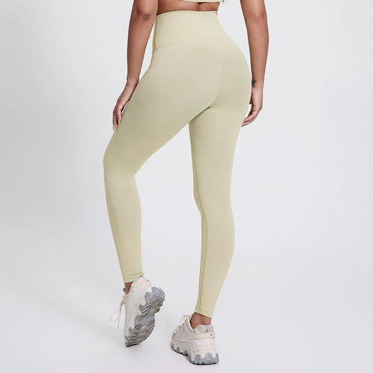 European And American Bright Yoga Pants Outer Wear Nude Feel Hip Lifting