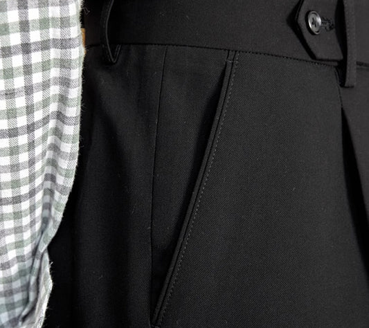 High Waist Baggy Straight Trousers Gentry Non-ironing Trousers
