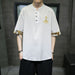 Men's Tang Suit Chinese Knot Button Embroidery T-shirt T-shirt Top