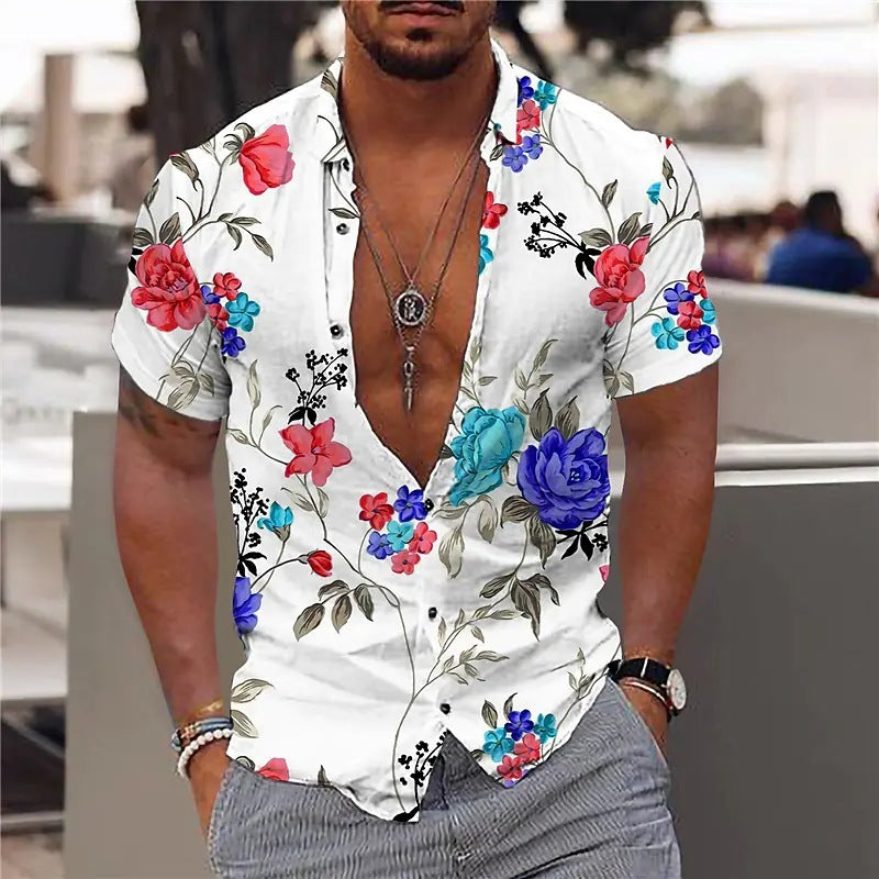 Hawaii Short Sleeve Men's Lapel Shirt