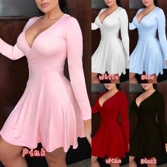 Dress Sexy A-line Draped Pure Color Femme Spring Mini Short