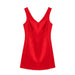 European And American Style V-neck Sleeveless Waist Balloon Mini Dress