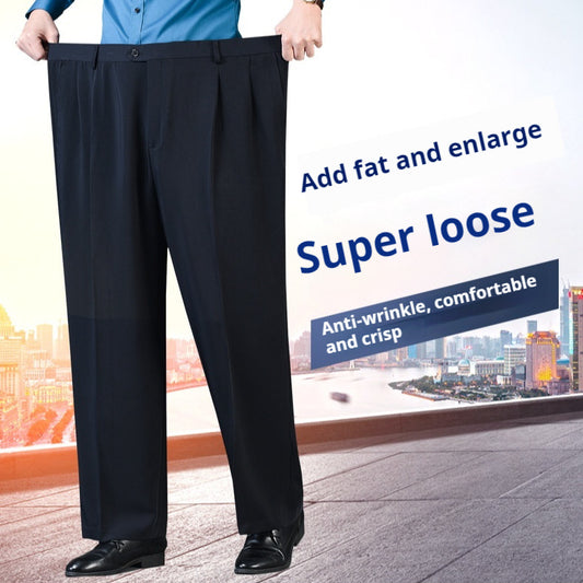 Men's Middle-aged And Elderly Suit Pants Plus-sized Plus Size High Waist