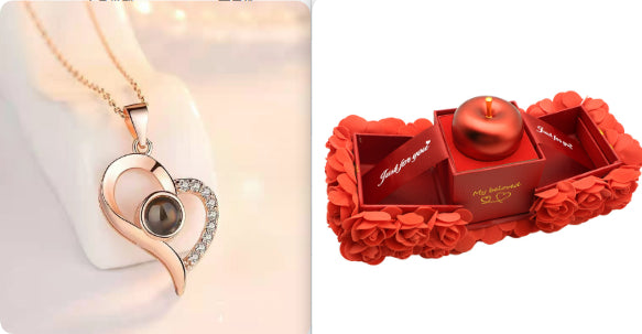 Valentines Day Gift Soap Rose Gift Box Crystal Pendant Necklace Eternal Flower Jewelry Box Set Wedding Birthday Gift For Girlfriend