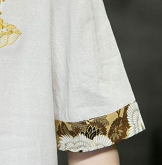 Men's Tang Suit Chinese Knot Button Embroidery T-shirt T-shirt Top