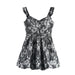 European And American Style Elegant Jacquard Waist Trimming Short Sling Dress