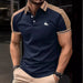 New European And American Men's Daily Casual Printing Lapel Short Sleeve