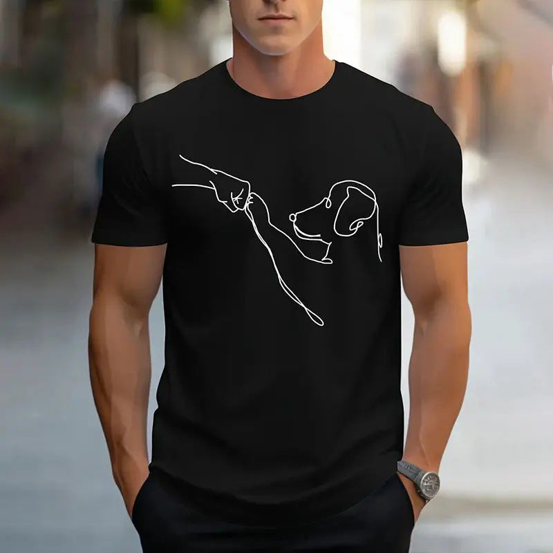 Printed T-shirt Men's Short-sleeved Pattern Top