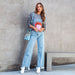 Women's Fashion Simple Tassel Straight-leg Trousers