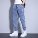Youth Casual Harem Drawstring Elastic Elastic Beam Foot Type Men's Jeans