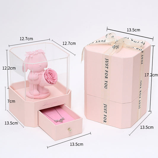 Flocking Bear Gift Box Valentine's Day