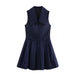 European And American Style Women's Fashion Sexy Wide Pleated Lead Short Dress