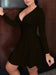 Dress Sexy A-line Draped Pure Color Femme Spring Mini Short