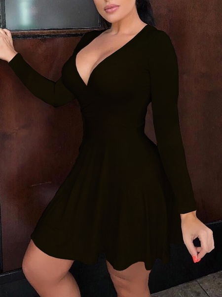 Dress Sexy A-line Draped Pure Color Femme Spring Mini Short