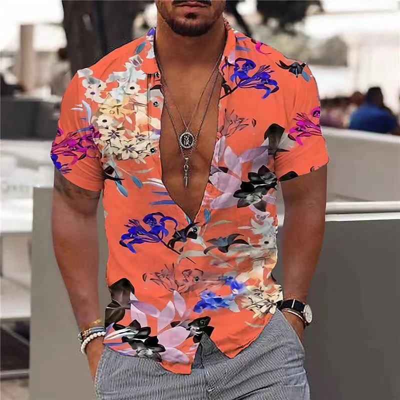 Hawaii Short Sleeve Men's Lapel Shirt