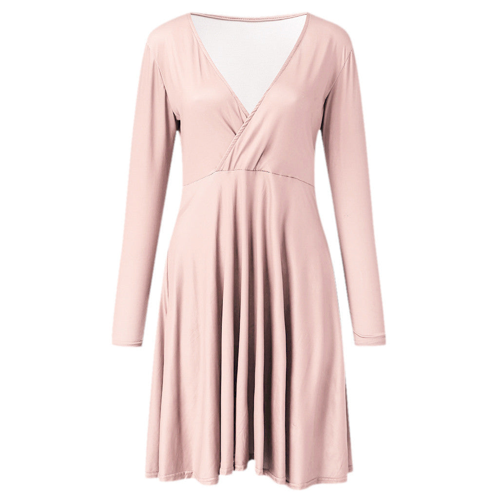 Dress Sexy A-line Draped Pure Color Femme Spring Mini Short