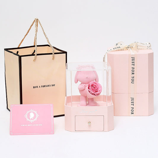 Flocking Bear Gift Box Valentine's Day