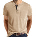 Men's Short-sleeved T-shirt Henley Shirt Top